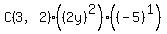 C%283%2C2%29%28%282y%29%5E2%29%28%28-5%29%5E1%29