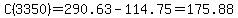 C%283350%29=290.63-114.75=175.88
