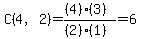 C%284%2C2%29+=+%28%284%29%283%29%29%2F%28%282%29%281%29%29+=+6.