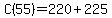 C%2855%29+=+220+%2B+225
