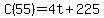 C%2855%29+=+4t+%2B+225