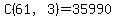 C%2861%2C3%29+=+35990