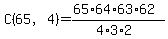 C%2865%2C+4%29+=%2865%2A64%2A63%2A62%29%2F%284%2A3%2A2%29