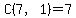 C%287%2C1%29=7