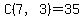 C%287%2C3%29=35