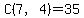 C%287%2C4%29=35