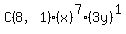 C%288%2C1%29%28x%29%5E7%283y%29%5E1