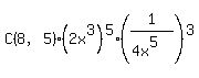 C%288%2C5%29%2A%282x%5E3%29%5E5%2A%281%2F%284x%5E5%29%29%5E3