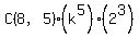 C%288%2C5%29%2A%28k%5E5%29%2A%282%5E3%29