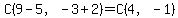 C%289-5%2C-3%2B2%29=C%284%2C-1%29