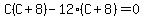 C%28C%2B8%29-12%28C%2B8%29=0