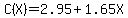C%28X%29+=+2.95+%2B+1.65X