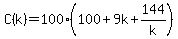 C%28k%29=100%28100%2B9k%2B144%2Fk%29