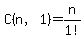 C%28n%2C1%29+=+n%2F1%21