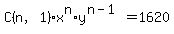 C%28n%2C1%29x%5En%2Ay%5E%28n-1%29=1620