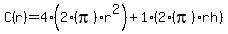 C%28r%29+=+4%282%28pi%29r%5E2%29%2B1%282%28pi%29rh%29