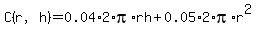 C%28r%2Ch%29+=+0.04%2A2%2Api%2Arh+%2B+0.05%2A2%2Api%2Ar%5E2