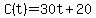 C%28t%29=30t%2B20+