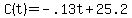 C%28t%29+=+-.13t+%2B+25.2