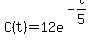 C%28t%29+=+12e%5E%28-t%2F5%29