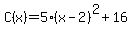 C%28x%29=+5+%28x-2%29%5E2%2B16
