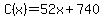 C%28x%29=52x%2B740