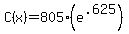 C%28x%29+=+805%28e%5E.625%29