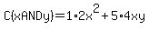 C%28xANDy%29=1%2A2x%5E2%2B5%2A4xy