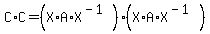 C%2AC+=+%28X%2AA%2AX%5E%28-1%29%29%2A%28X%2AA%2AX%5E%28-1%29%29