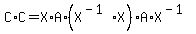C%2AC+=+X%2AA%2A%28X%5E%28-1%29%2AX%29%2AA%2AX%5E%28-1%29