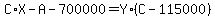 C%2AX+-+A+-+700000+=+Y%2A%28C-115000%29