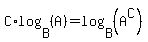 C%2Alog%28B%2C%28A%29%29+=+log%28B%2C%28A%5EC%29%29