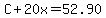 C%2B20x+=+52.90