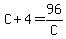 C%2B4=96%2FC