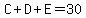 C%2BD%2BE=30