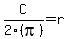 C%2F2%28pi%29=+r