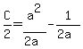 C%2F2=a%5E2%2F%282a%29-1%2F%282a%29