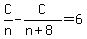 C%2Fn+-+C%2F%28n%2B8%29+=+6