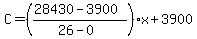 C=%28%2828430-3900%29%2F%2826-0%29%29x%2B3900