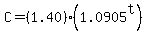 C=%281.40%29%281.0905%5Et%29