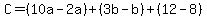 C=%2810a-2a%29%2B%283b-b%29%2B%2812-8%29