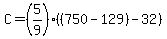 C=%285%2F9%29%28%28750-129%29-32%29