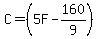C=%285F-160%2F9%29