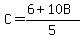 C=%286%2B10B%29%2F5