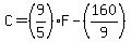 C=%289%2F5%29F-%28160%2F9%29