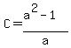 C=%28a%5E2-1%29%2Fa