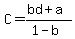 C=%28bd%2Ba%29%2F%281-b%29