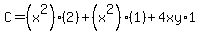 C=%28x%5E2%29%282%29%2B%28x%5E2%29%281%29%2B4xy%2A1