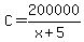 C=+200000%2F%28x+%2B+5%29