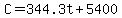C=+344.3t+%2B+5400